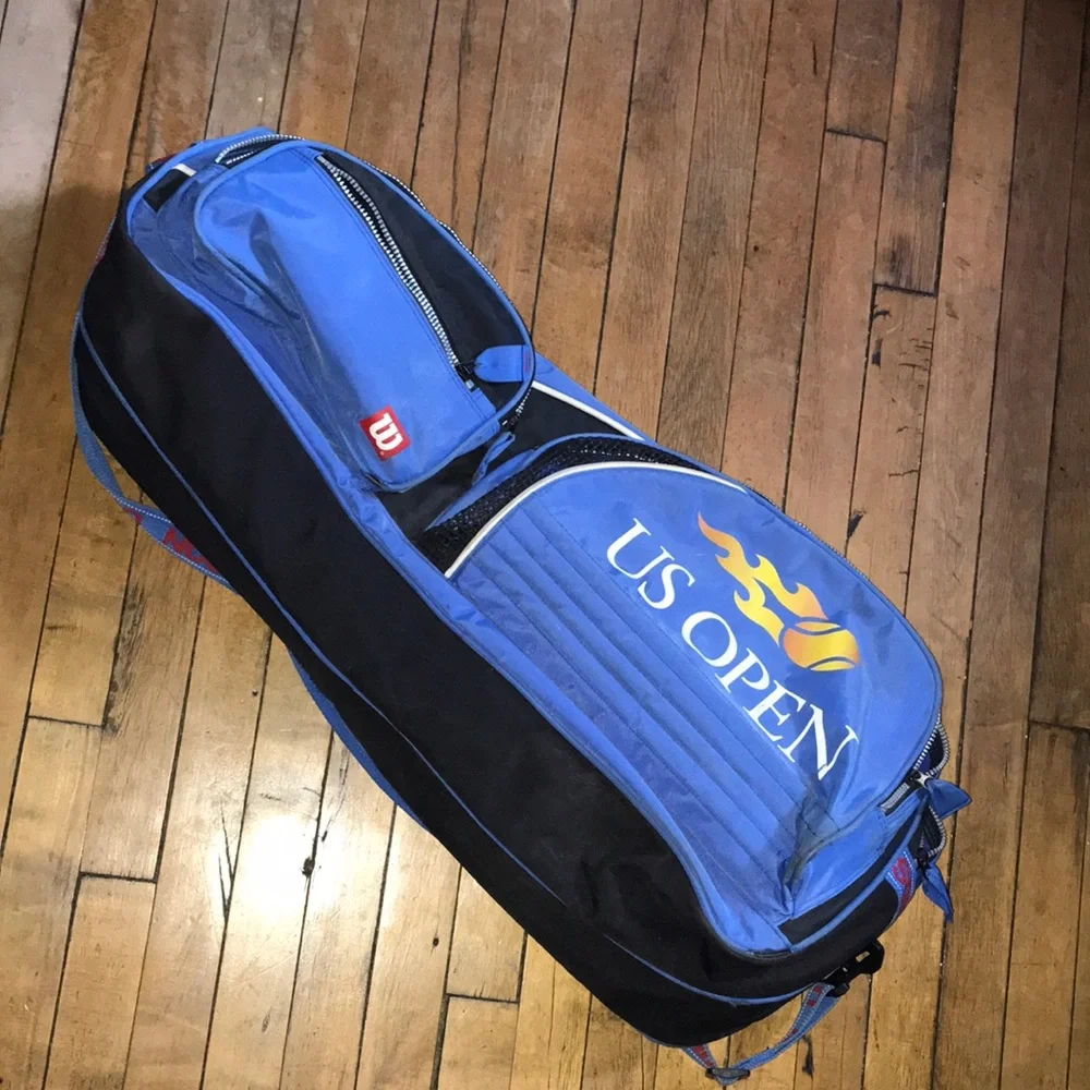Wilson Blue Duffel Tennis Bag with Bold US Open White Logo